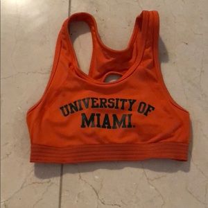 University of Miami sports bra